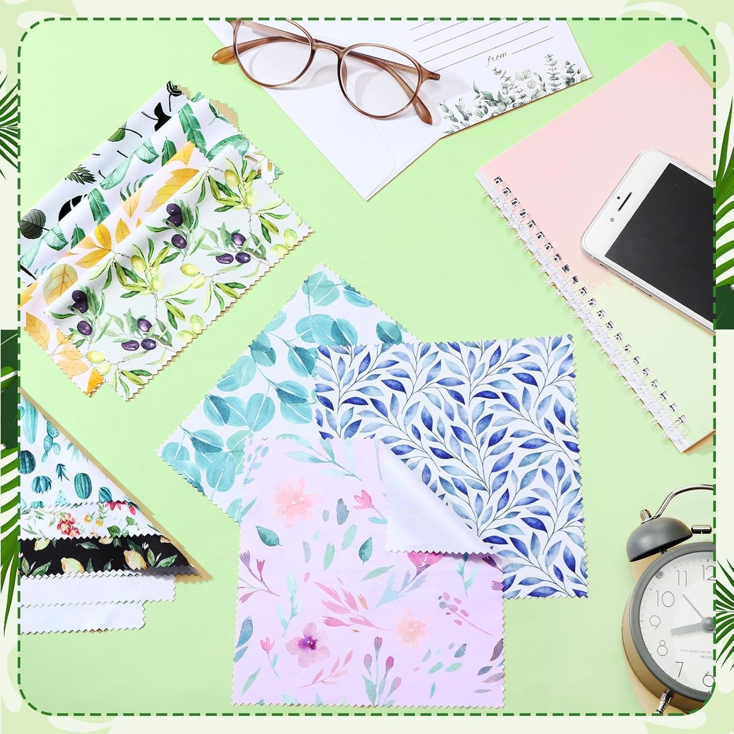 Sinmoe 20 Pcs Microfiber Cleaning Cloth for Glasses Plant Microfiber Cloth Soft Multicolor Glasses Cleaner for Eyeglasses Camera Lens Cell Phone Screens,6 x 6 Inches