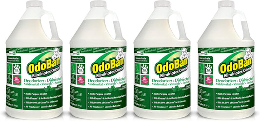 OdoBan Professional Disinfectant and Odor Eliminator Concentrate, 4 Gallons, Original Eucalyptus Scent