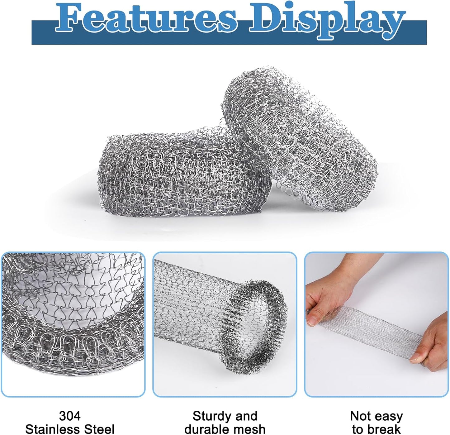 24 Pieces Stainless Steel Lint Traps for Washing Machine Hose,Rust-Proof Pet Lint Catcher Mesh Filter with 24 Pieces Cable Ties