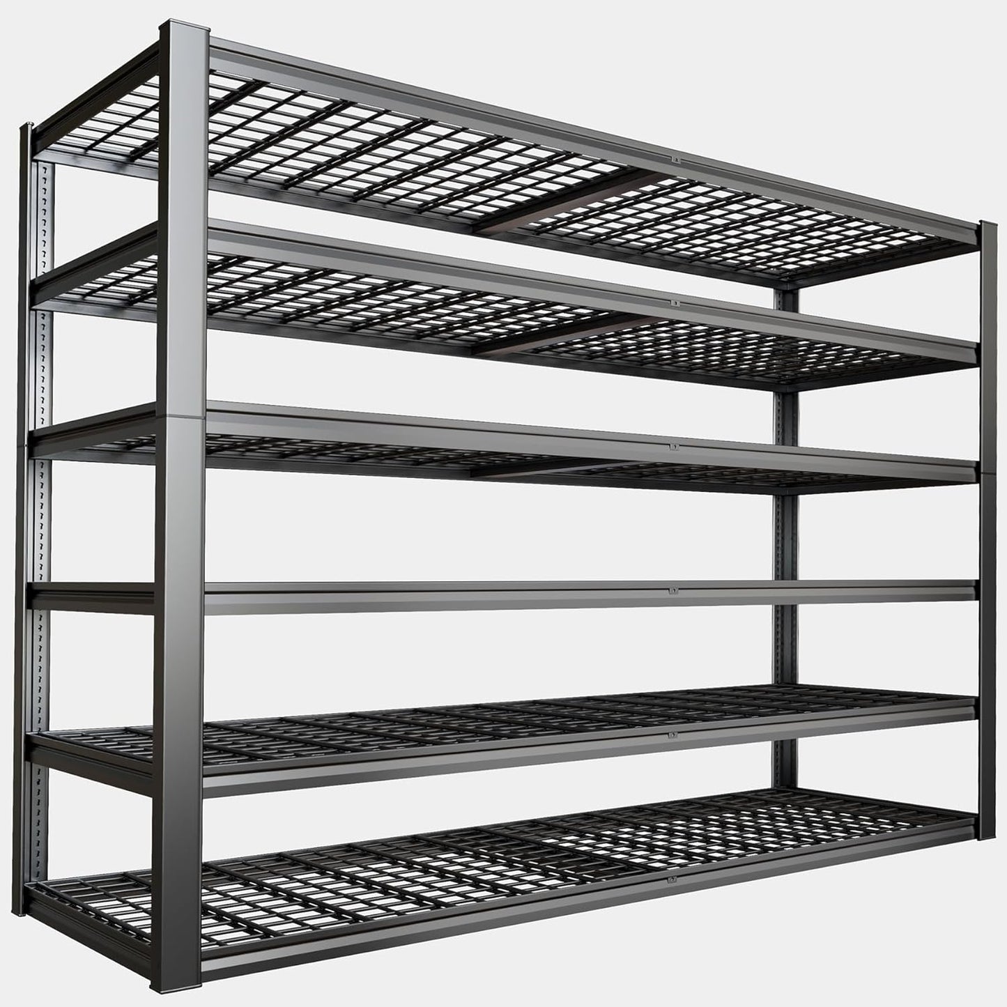 65" W Garage Shelving Heavy Duty, 6 Tier Garage Shelves, Adjustable Storage Shelving Unit, Commercial Metal Shelf for Warehouse, Pantry, School, Shop, 4 Pack