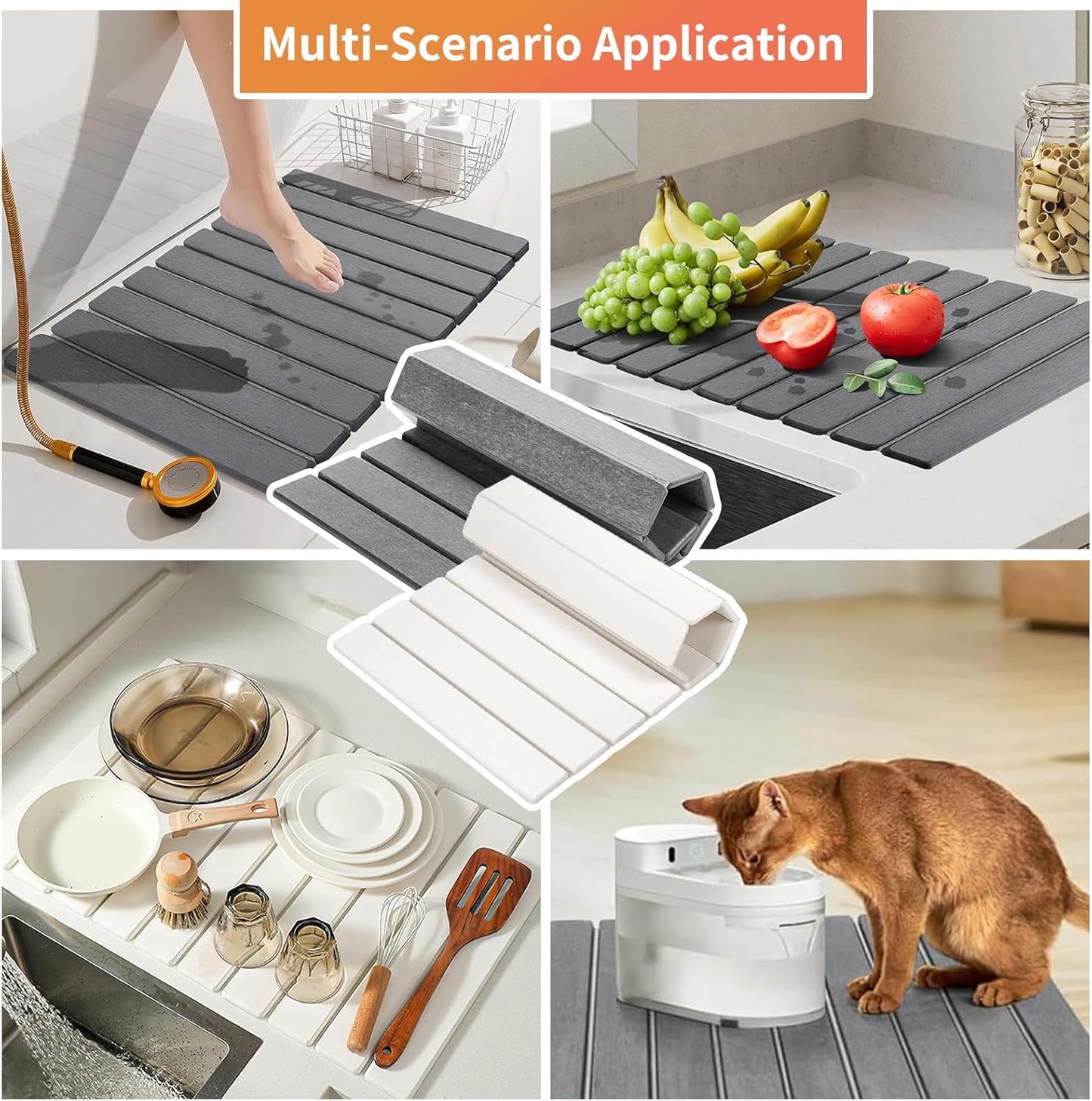 Dish Drying Mats Stone Drying Mat for Kitchen Counter Dish Drying for Kitchen Counter Quick Dry Stone Mat Kitchen