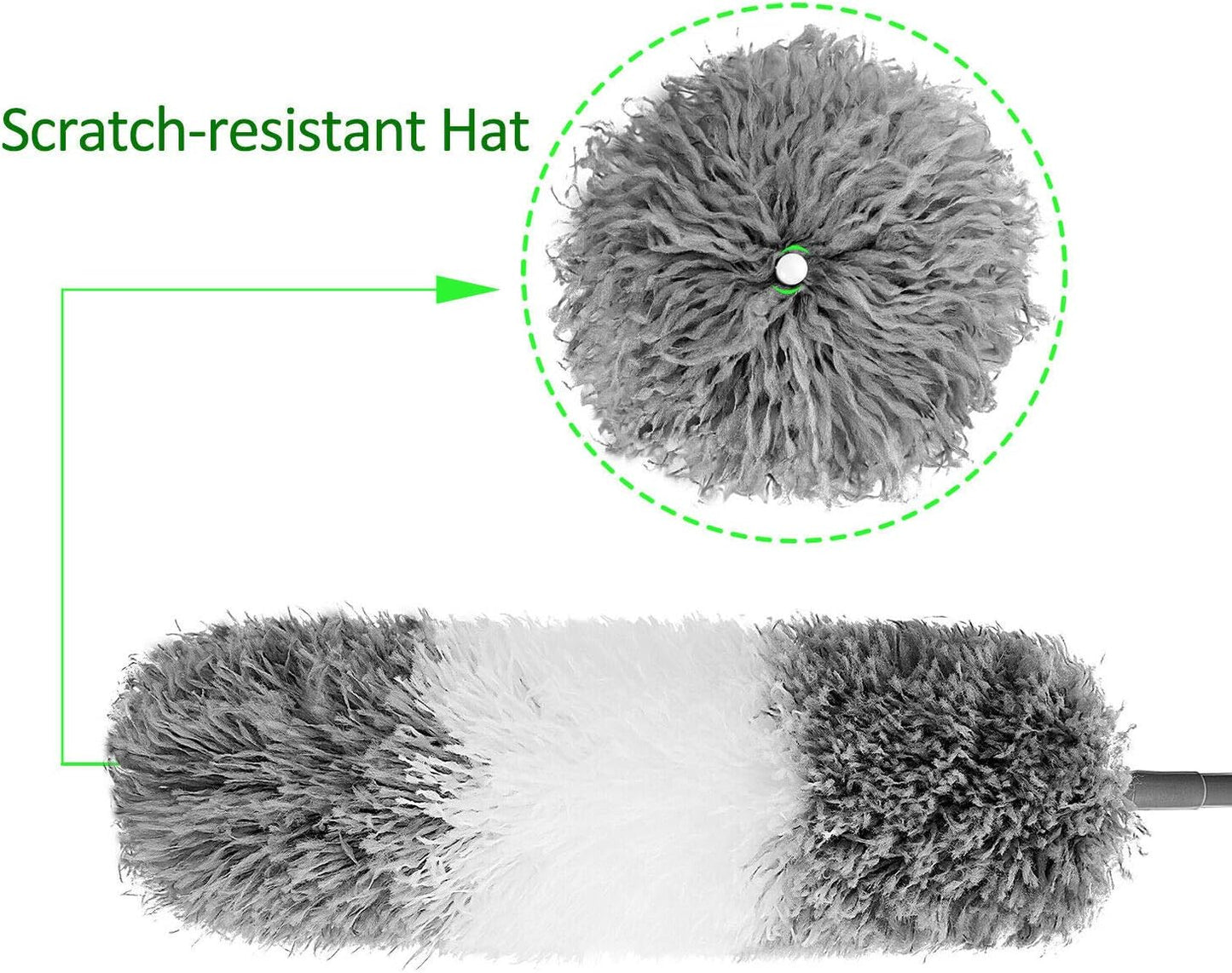 BOOMJOY Microfiber Feather Duster with Extendable Pole and Bendable Head, 100" Telescoping Duster for Cleaning Ceiling, Fan, Furniture