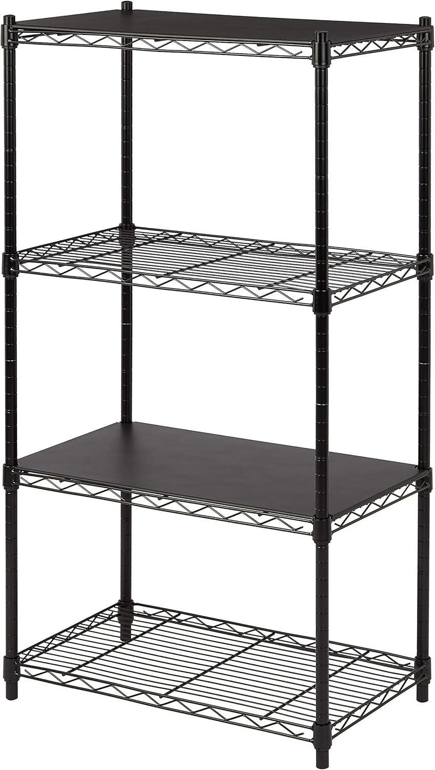 Amazon Basics 2-Shelf Stackable Storage, 13.3" D x 23.2" W x 22.2" H, Black