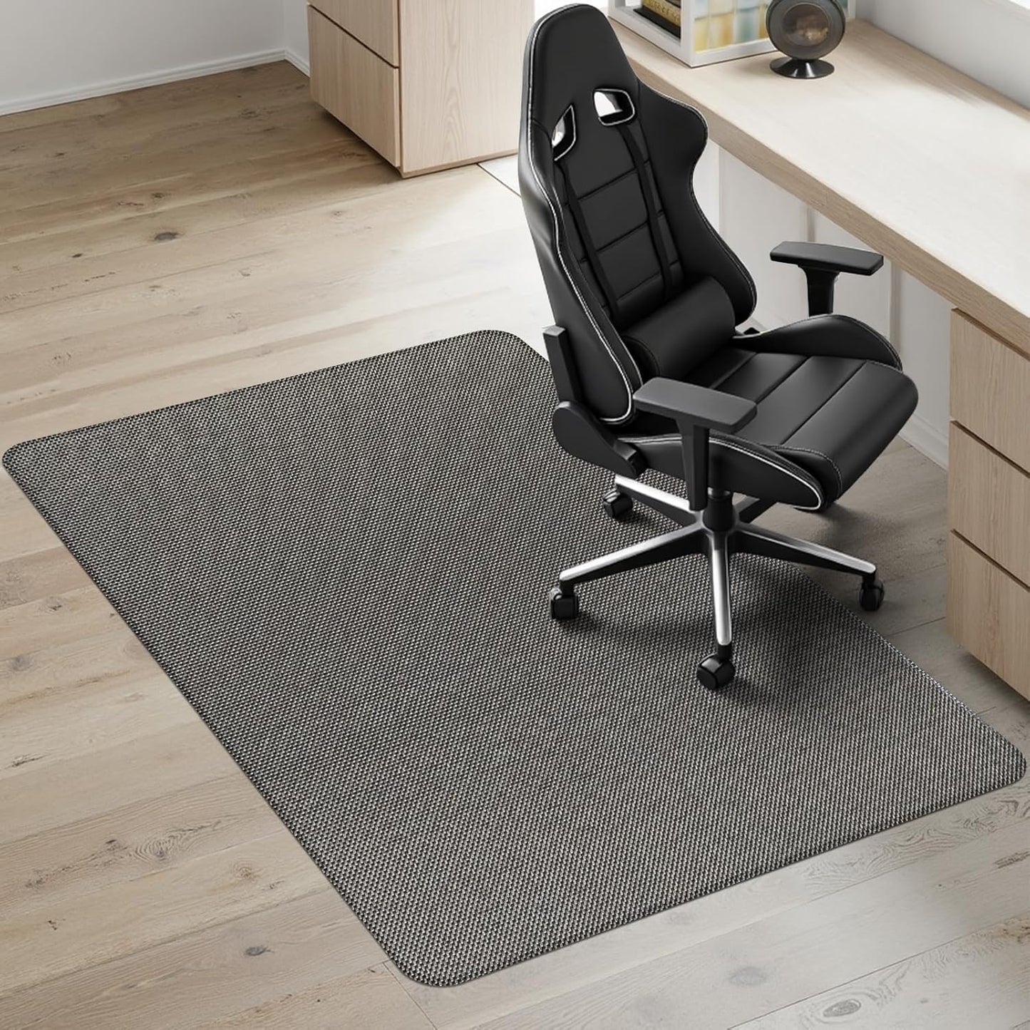 Kuyal Office Chair Mat for Hardwood Floor, 36" x 48" Heavy Duty Desk Chair Mat for Office & Home, Anti Slip, Non-Curve Computer Chair Protector Mat, Light Brown