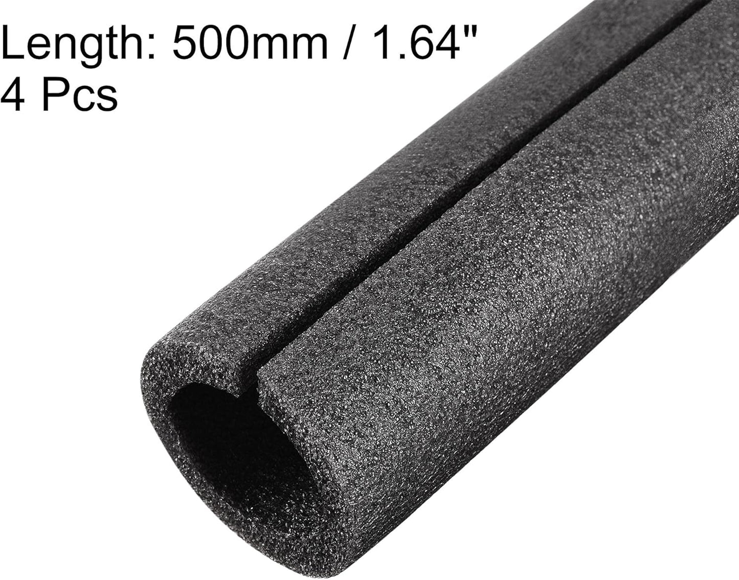 uxcell Foam Tube 1.64 Ft Length 1.37in ID 2.15in OD Hollow Pipe Cover for Protecting Pipes and Heat Preservation Black 4 Pack
