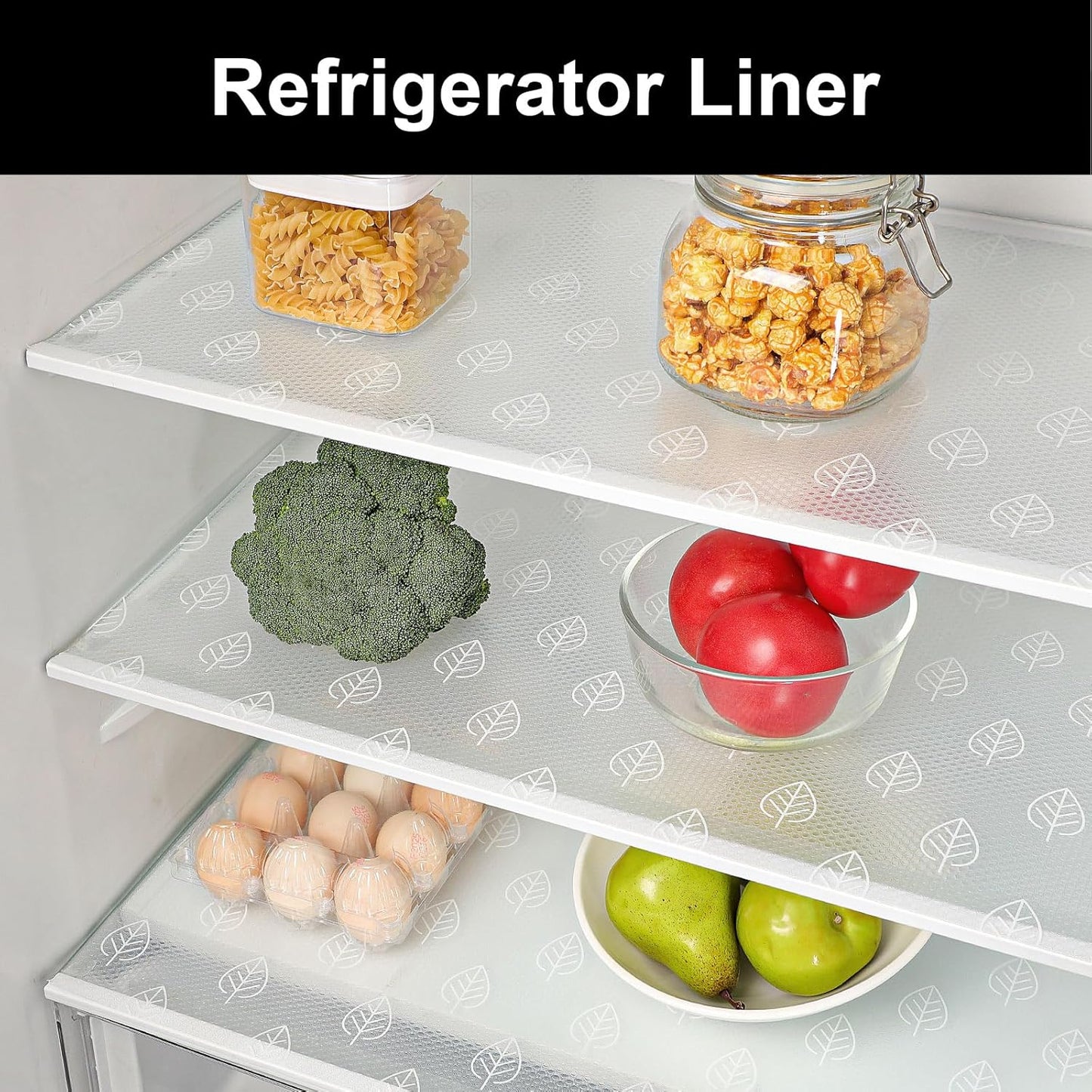 Cooyes Drawer Liner Shelf Liners for Kitchen Cabinets Refrigerator Liners Waterproof & Oil-Proof Kitchen Cupboard Liner Drawer Mats EVA Material Non Adhesive Fridge Liner for Shelves