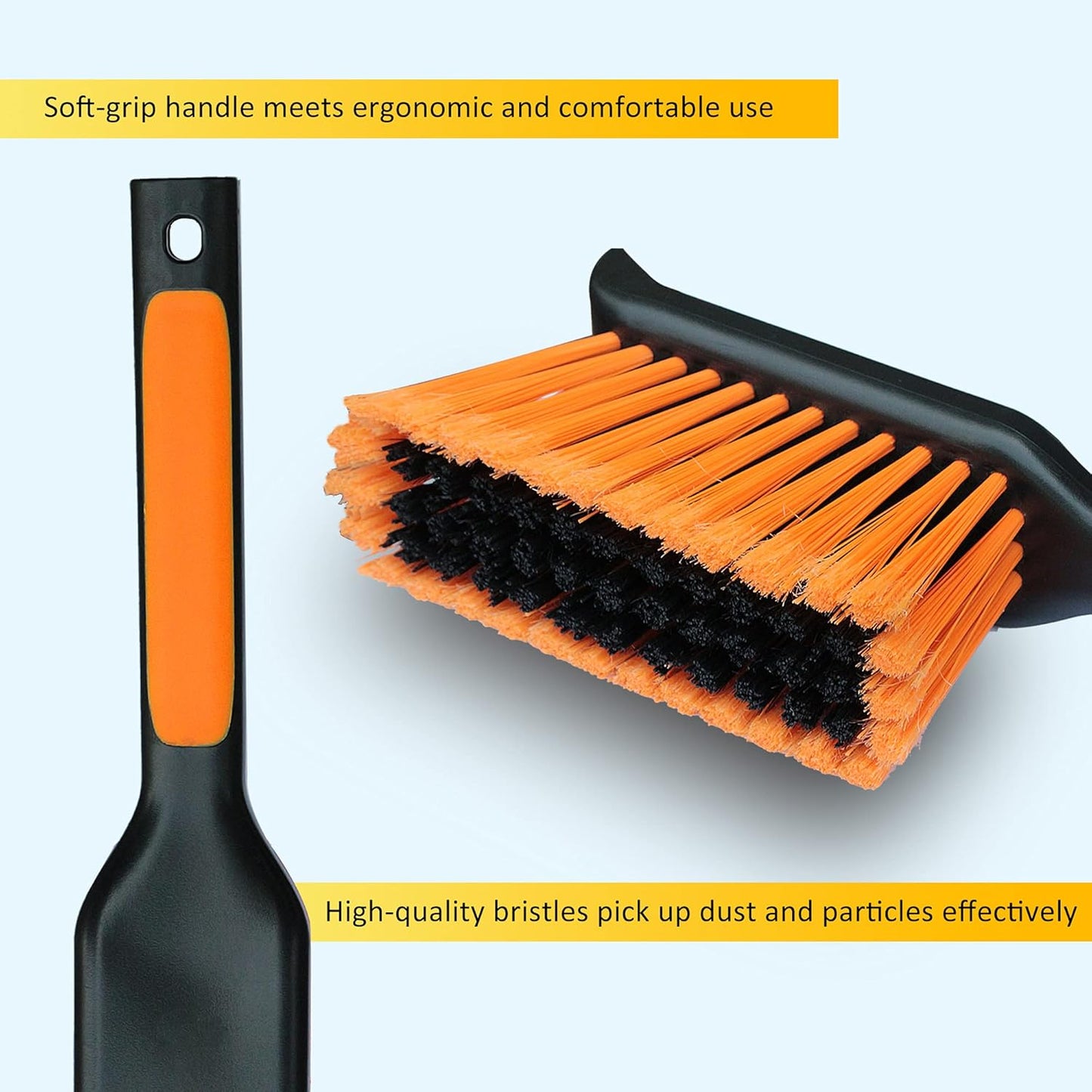 PHYEX 1-Pack 17" Heavy Duty Metal Dust Pan with Cleaning Brush Set