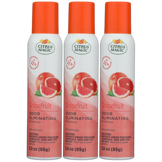 Citrus Magic Odor Eliminating Air Freshener Spray, Grapefruit, 3-Ounce, Pack of 3