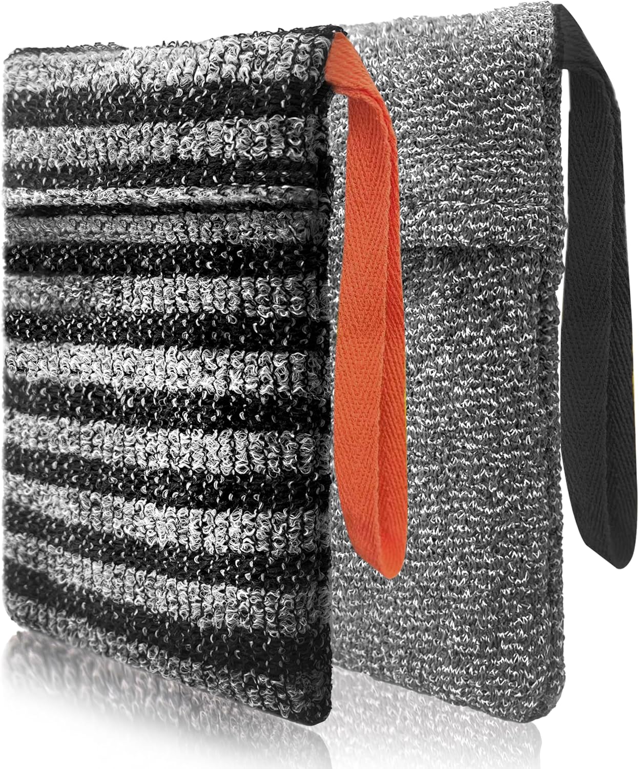 2 Pack Soap Bag Different Roughness Deep and Gentle,Bar Soap Pouch Saver Pocket,Exfoliating Body Scrubber Shower Bath Sponge Loofah (Grey)