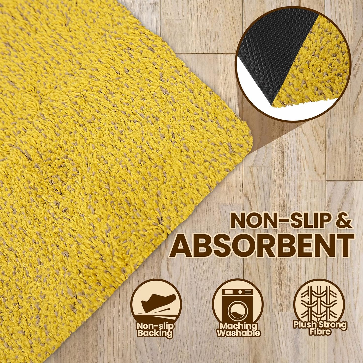 Premium Microfiber Indoor Door Mat – 24"x36" Washable Entry Mat, Non-Slip, Waterproof Backing, Super Absorbent, Low Profile Entryway Doormat for Indoor Entrance