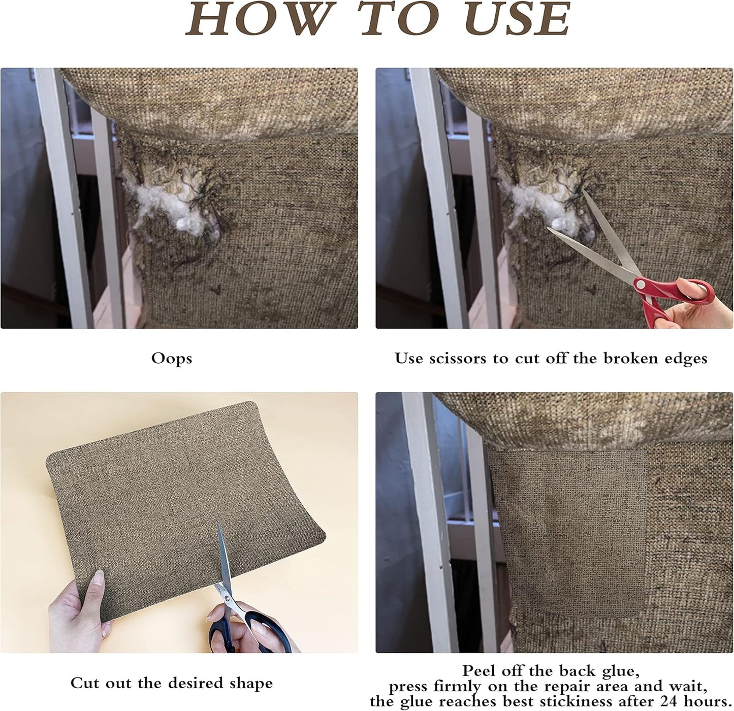 KING MOUNTAIN Coarse Linen Repair Patches, Self-Adhesive Linen Fabric Patches, 8X11 inch Extra Size, Multi Color, Can be Used for Linen Sofa Repair and Linen Clothes Repair(8" x 11",Light Green)