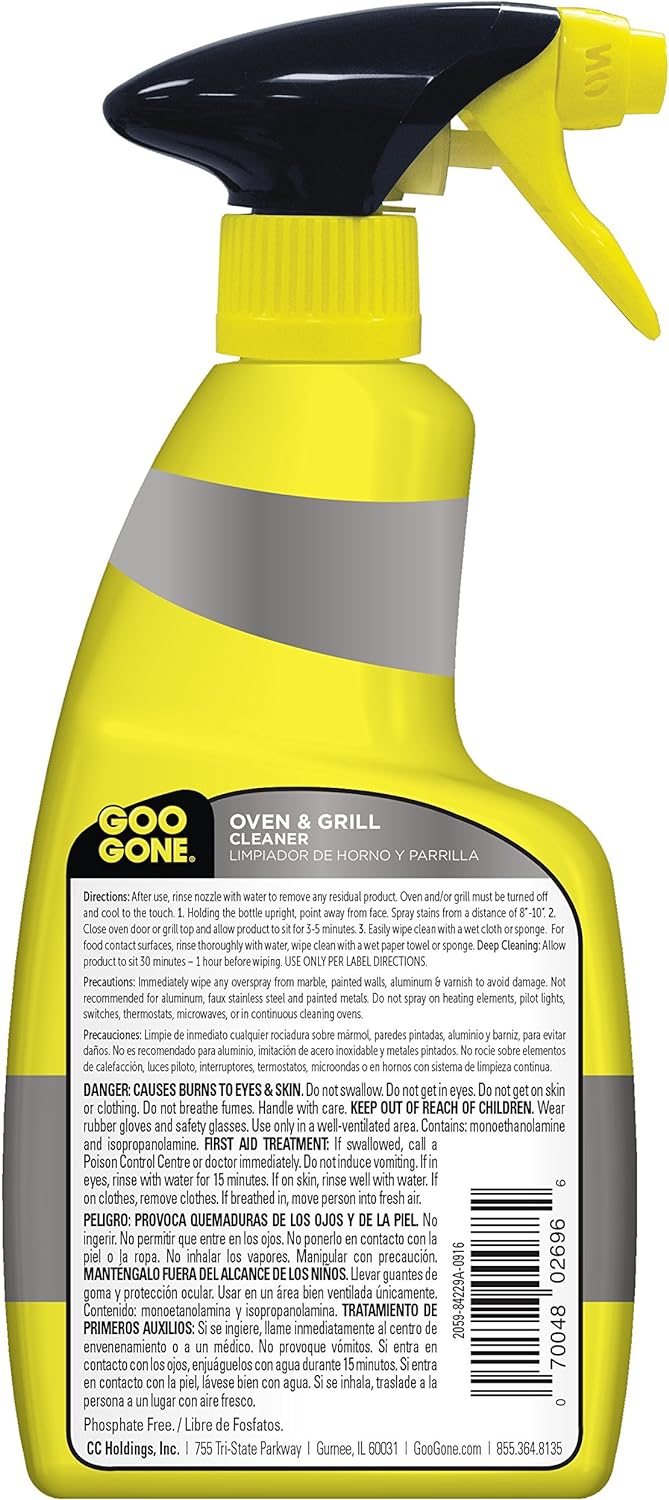 Goo Gone Oven and Grill Cleaner - 14 Ounce - Removes Tough Baked On Grease and Food Spills Surface Safe