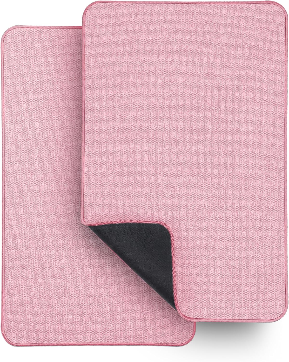 Bath Mat,Ultra Thin Bathroom Rugs,Rubber Bath Mats for Bathroom,No Slip Bath Rugs,Quick Dry,Machine Washable,Low Pile,Absorbent,Shower Outside,Sink,Home Decor Accessories.Pink,1'5"x2'3"(2 Pack)