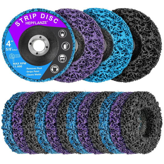 12 Pack Strip Discs 4 inch Stripping Wheel for Angle Grinder Clean and Remove Paint Coating Rust Welds Oxidation for Metal and Wood (4" x 5/8")