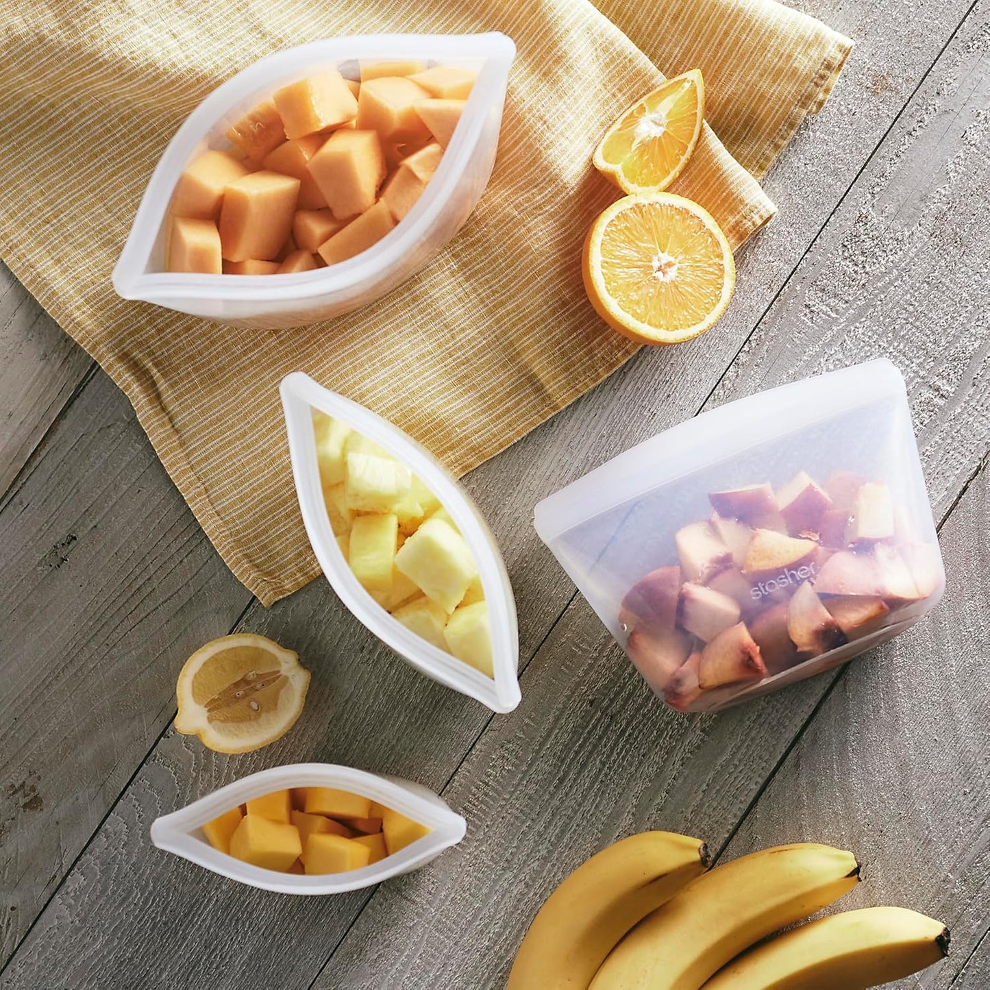 Stasher Premium Silicone Reusable Food Storage Bowl, 6-Cup, Clear, Microwave, Sous Vide, Dishwasher, Oven and Freezer Safe, Travel Container, BPA Free, Leak-free, Eco-friendly