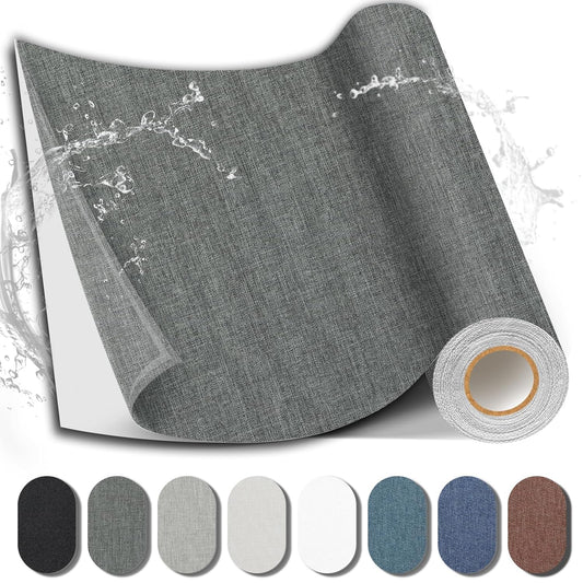 Fabric Repair Patch, Fabric Large Repair Tape, Self-Adhesive Patches for Furniture, Sofa, Car Interior, Shoes, Hand Bag, Clothing (Dark Grey, 3.5X79 Inch)