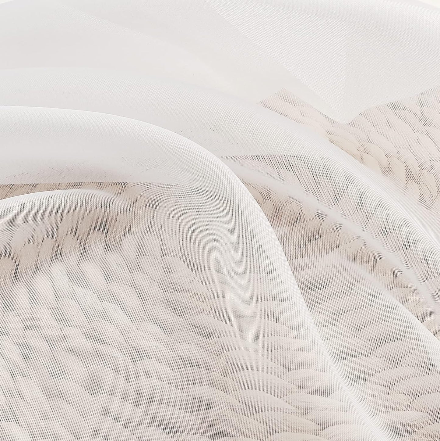 Chyhomenyc White Sheer Curtains 72 Inch Length 2 Panels, Light Filtering Top Dual Rod Pocket Voile Window Curtain Drapes for French Door, Bedroom Living and Children Room, Each 42W x 72L