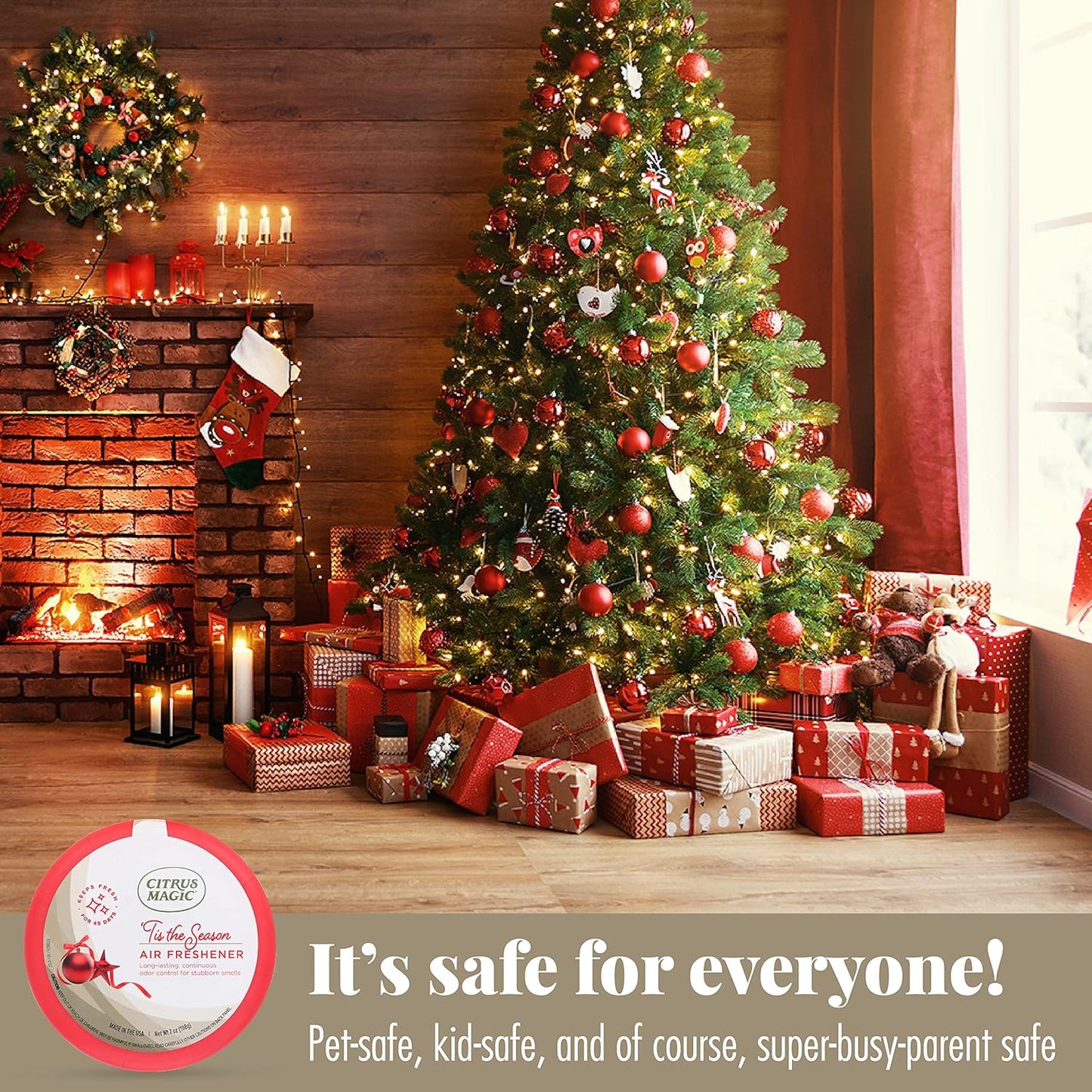 Citrus Magic Holiday Odor Absorbing Solid Air Freshener, 'Tis the Season, 7-Ounce, Pack of 3