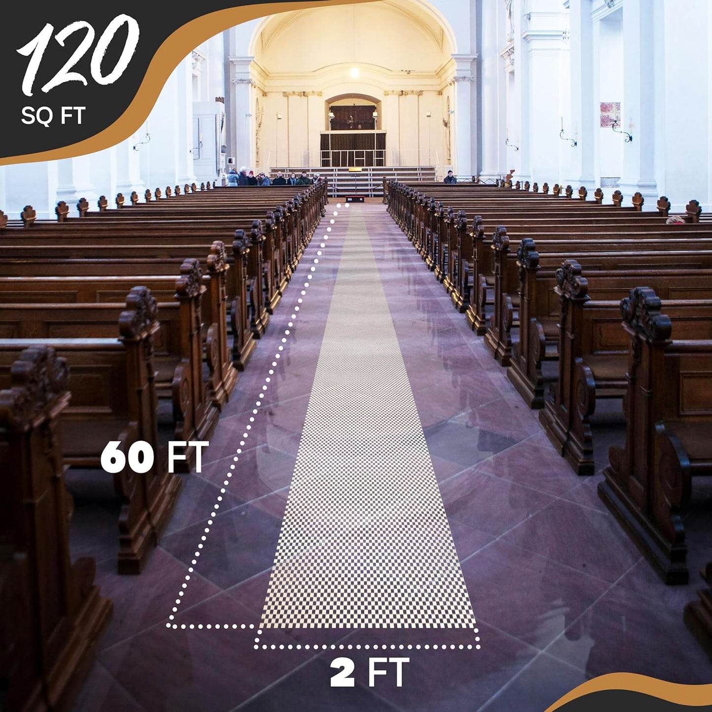 Nevlers 2 ft x 60 ft White Non Slip Rug Gripper Roll for Runners, Larger Rugs & Carpets | Strong Suction Non Skid Rug Pad for All Hard Surface Flooring | Breathable PVC Carpet Pad Anti Slip Rug Grips