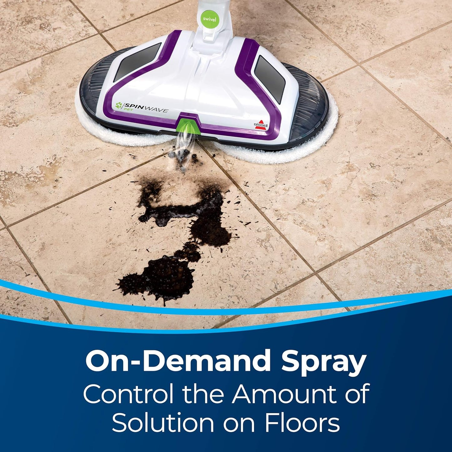 BISSELL® SpinWave Pet Hard Floor Corded Spin Mop Cleaner with Washable mop Pads for Sealed Hard Floors, 20399