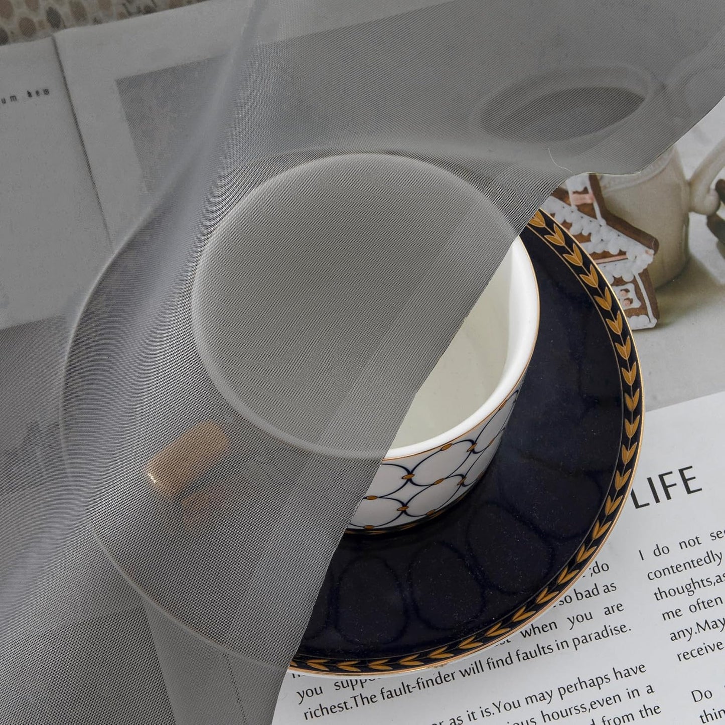 Chyhomenyc Charcoal Grey Sheer Curtains 78 Inches Long 2 Panels Set for Living Room, Light Filtering Voile Lightweight Bedroom Curtains, Rod Pocket Solid Window Treatment Drapes, Each 42W x 78L