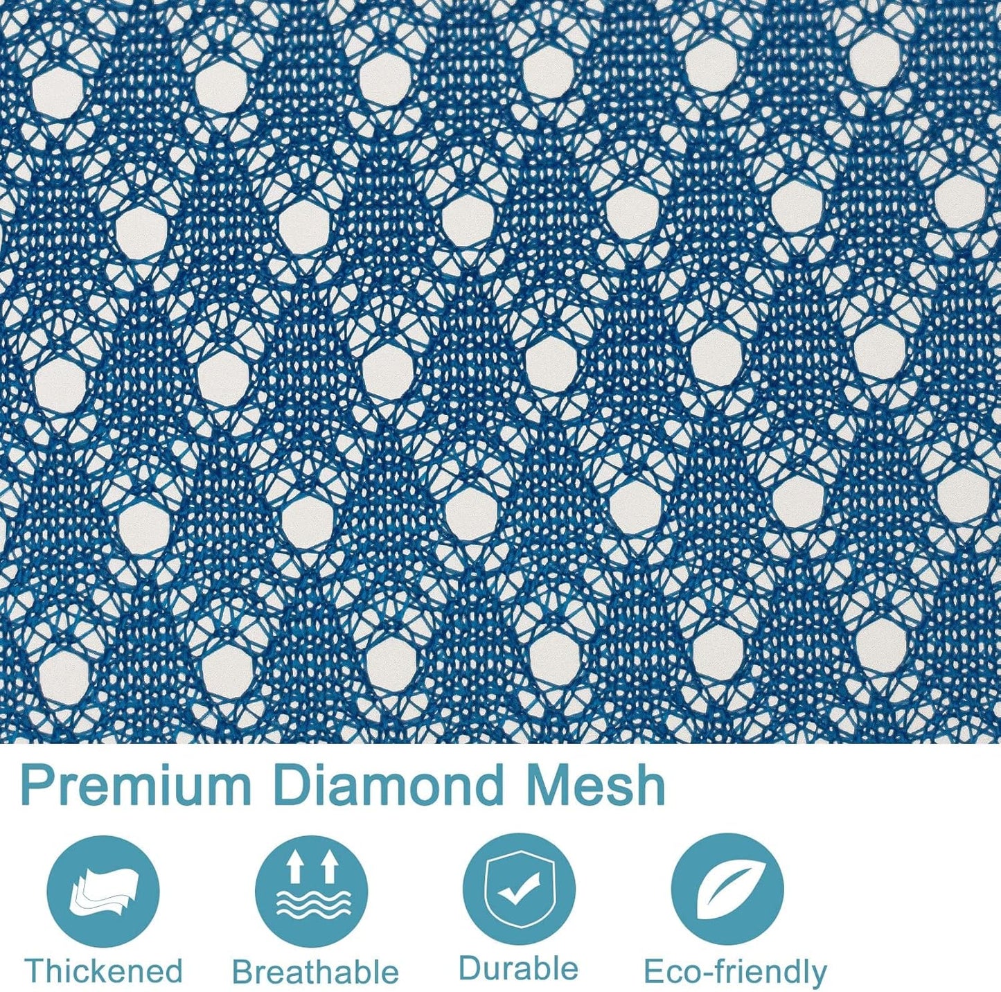 Polecasa Diamond Mesh Laundry Bags, 24 x 36 inches Heavy Duty Mesh Laundry Bag with ID Tag and Drawstring Closure, Large Laundry Hamper Liner, Washable Laundry Bag for Travel, Sports, Dorms (Blue)