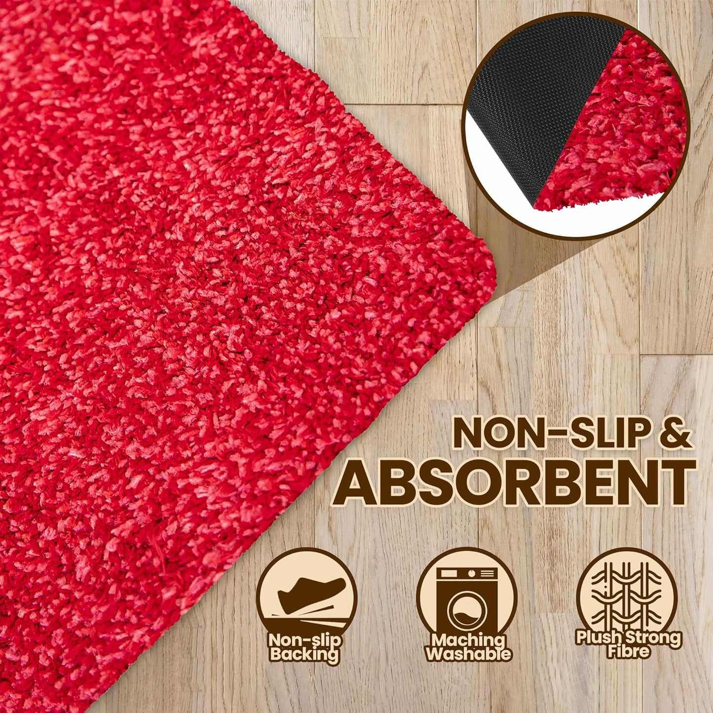 Premium Microfiber Indoor Door Mat – 20"x30" Washable Entry Mat, Non-Slip, Waterproof Backing, Super Absorbent, Low Profile Entryway Doormat for Indoor Entrance