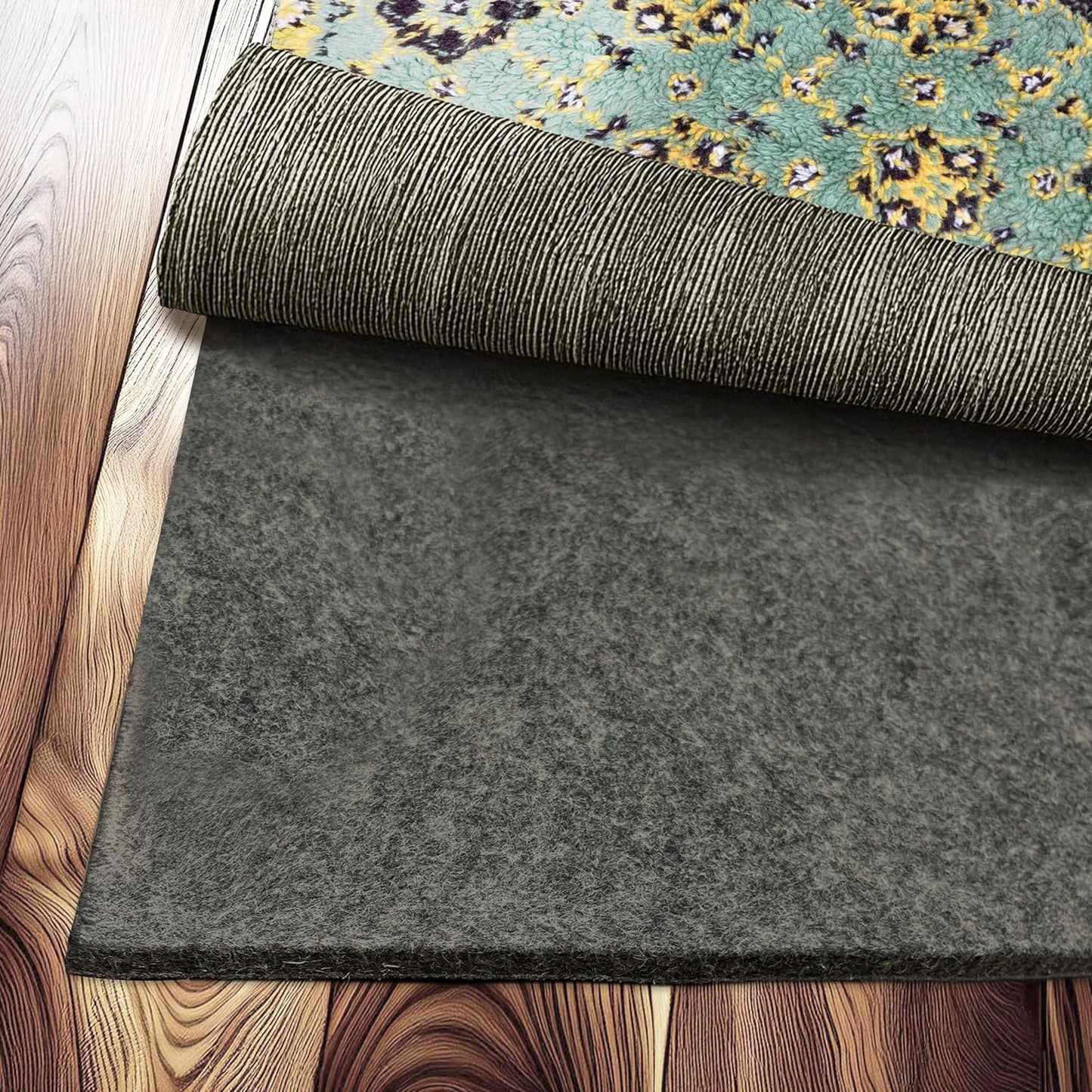 Nevlers 4'x6' Felt TPO Non Slip Rug Pad | 1/4" Thick Anti Slip Rug Grips | Carpet Pads Non Slip Design | Rug Gripper for Tile Floors | Rug Gripper for Hardwood Floors | Customizable Non Slip Rug Pads