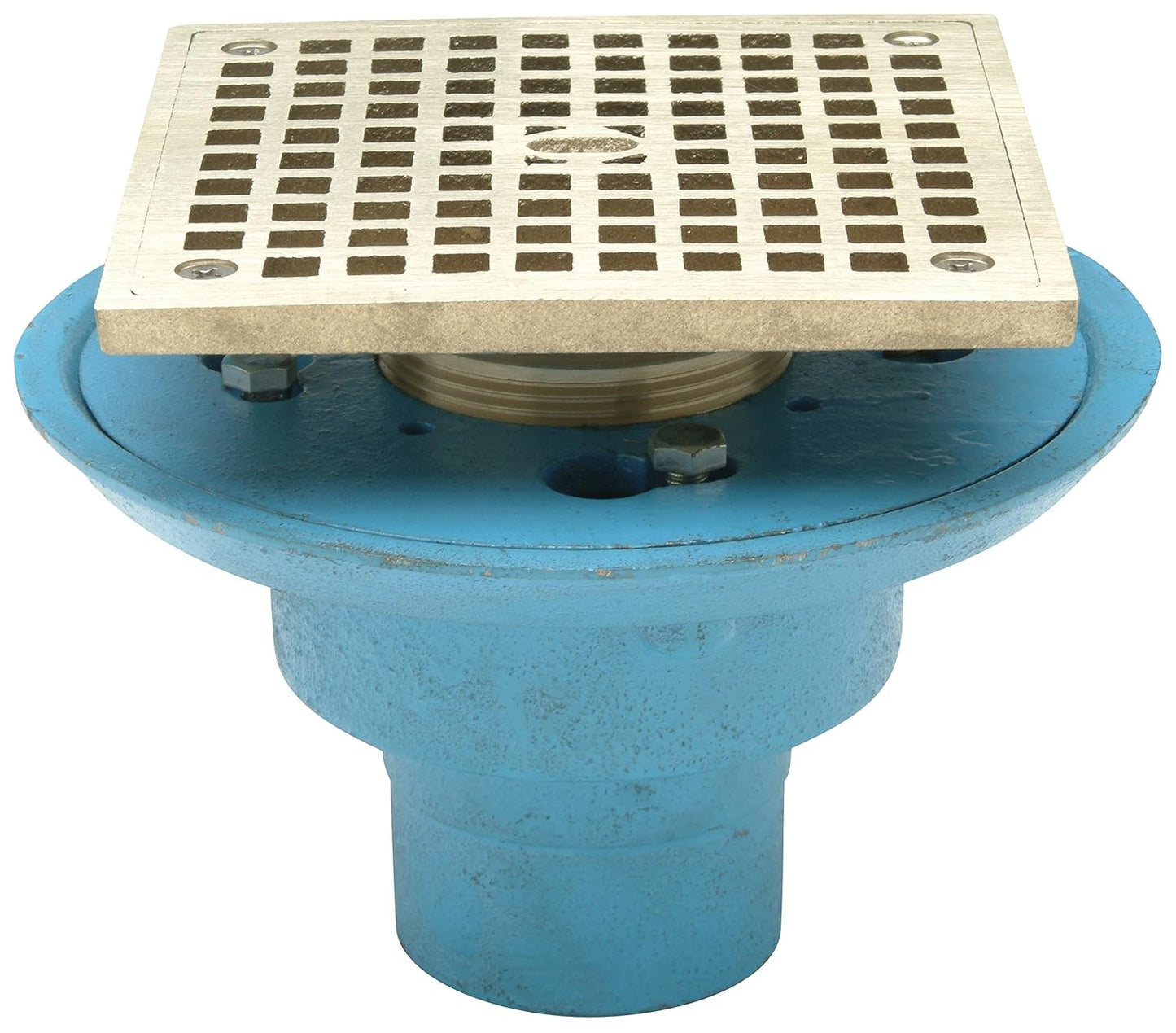 Zurn FD2254-NH2-S5 No-Hub Square Shower Drain with 5" Square Nickel Head Assembly, 2"