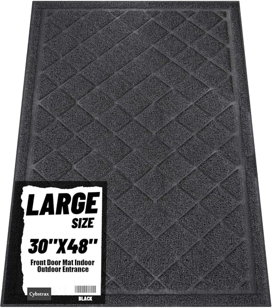 Front Door Mat Outside Entrance, 30" x 48" Heavy Duty All-Season All-Weather Waterproof Doormat Trap Dirt and Moisture Easy Clean Low Profile Patio Porch Entryway Mat