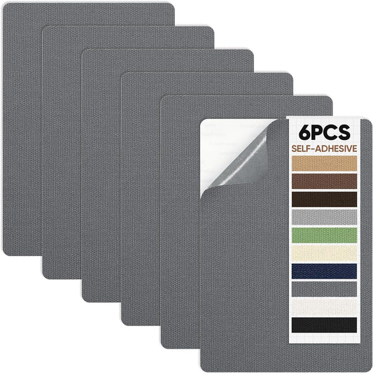 Canvas Patch 5.5 x 8 Inches 6Pcs Self-Adhesive Waterproof Canvas Patch Kit for Repairing Tents,Sofas,Boat Covers,Camping Chair,Awnings,Car Seats.(Dark Gray)