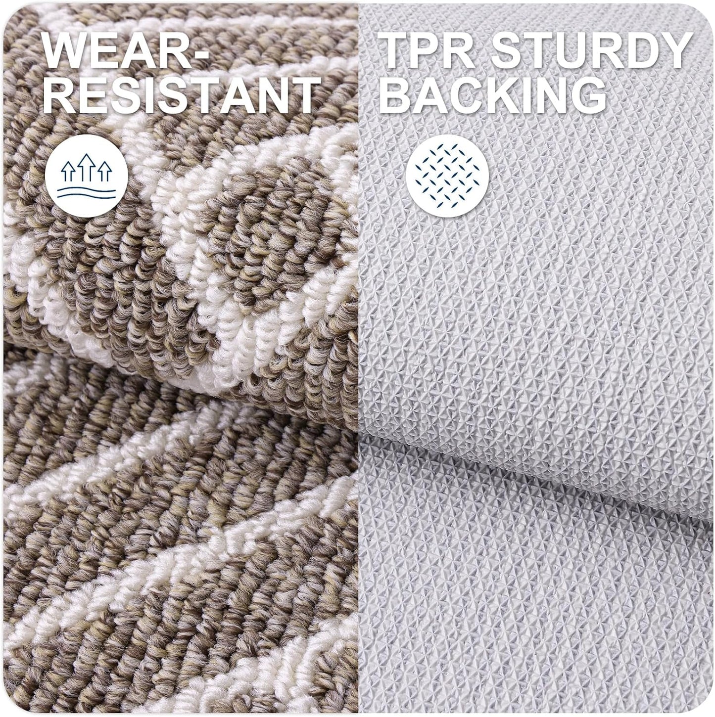 OLANLY Indoor Door Mat, 40x32 Inch, Dirt Resistant and Absorbent, Non-Slip Rubber Backing Floor Mats, Easy Clean Low-Profile Doormat for Entryway, Front Door, and Inside Entrance, Khaki