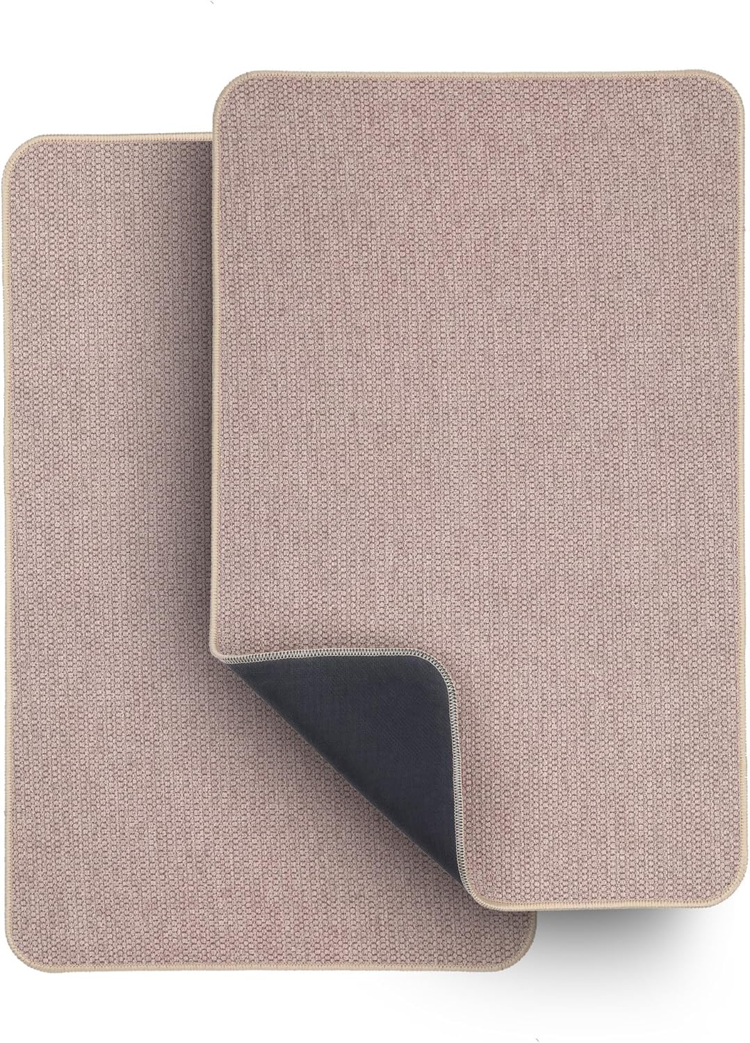 Bath Mat,Ultra Thin Bathroom Rugs,Rubber Bath Mats for Bathroom,No Slip Bath Rugs,Quick Dry,Machine Washable,Low Pile,Absorbent,Shower Outside,Sink,Home Decor Accessories.Beige,1'5"x2'3"(2 Pack)