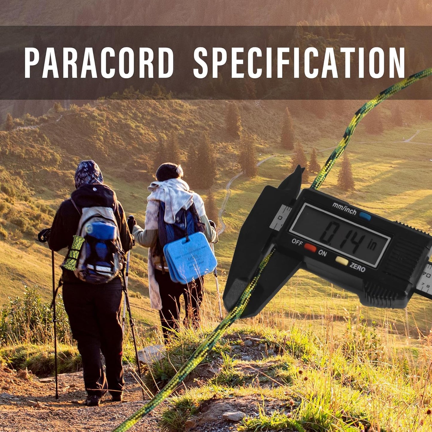 Braid 7 Strand Outdoor Survival Paracord Polyester Rope Nylon Rope Mix Thick Heavy Duty Ropes 5/32'' 100ft 2Packs High Strength Perfect for Clothesrope Camping Hiking and Other Outdoor Activities