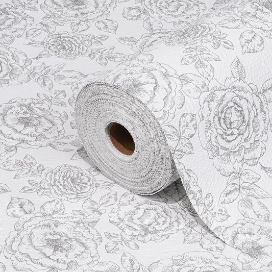 Drawer and Shelf Liner for Kitchen Cabinets Non-Adhesive, Non-Slip Cabinet Liner Shelf Paper Strong Grip Waterproof Easy to Clean for Kitchen Shelves Cupboard, Flower,12IN X 10FT