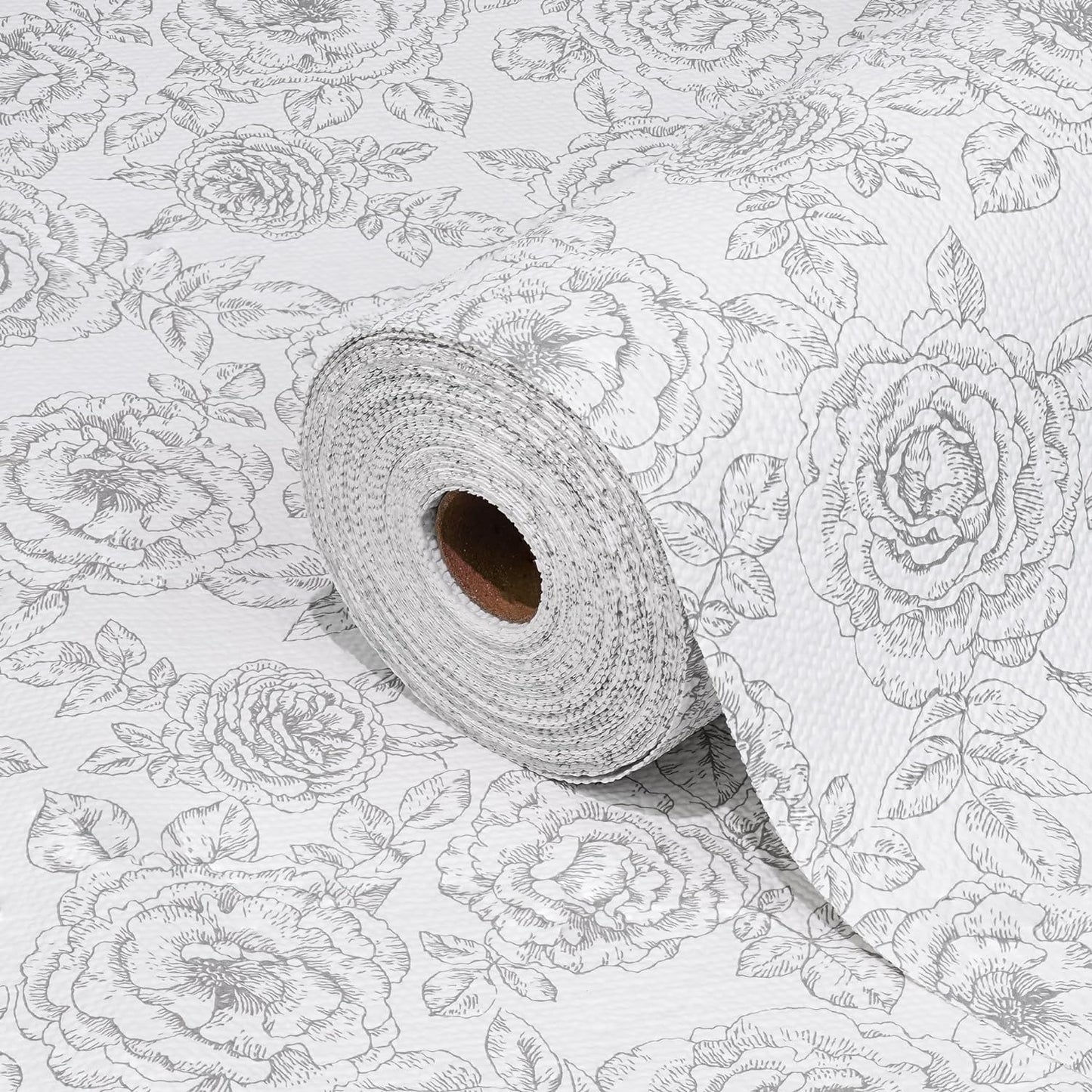 Drawer and Shelf Liner for Kitchen Cabinets Non-Adhesive, Non-Slip Cabinet Liner Shelf Paper Strong Grip Waterproof Easy to Clean for Kitchen Shelves Cupboard, Flower,23.6IN X 10FT