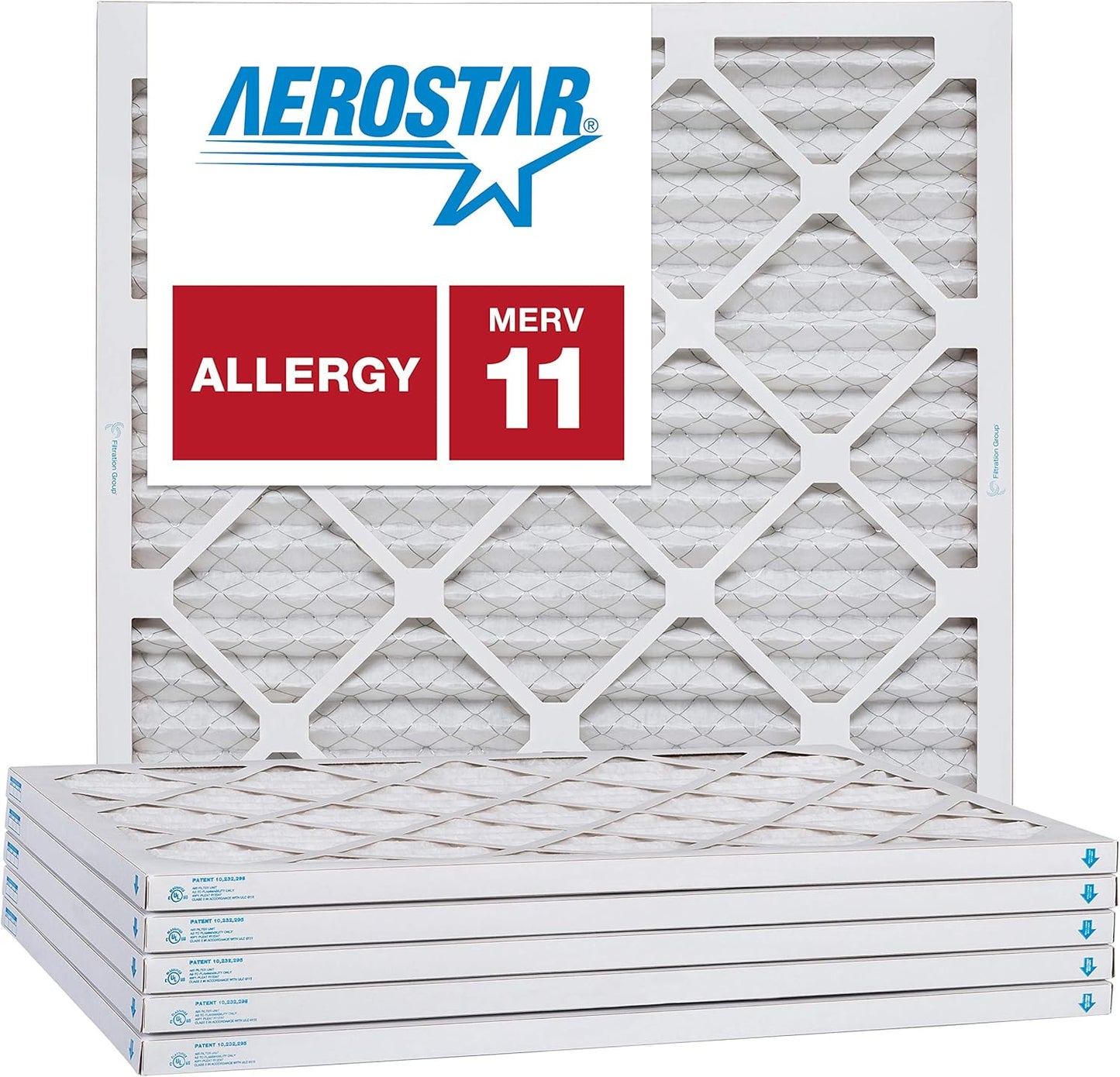 Aerostar 8x8x1 MERV 11, Pleated Air Filter, 8x8x1, Box of 6, Made in the USA