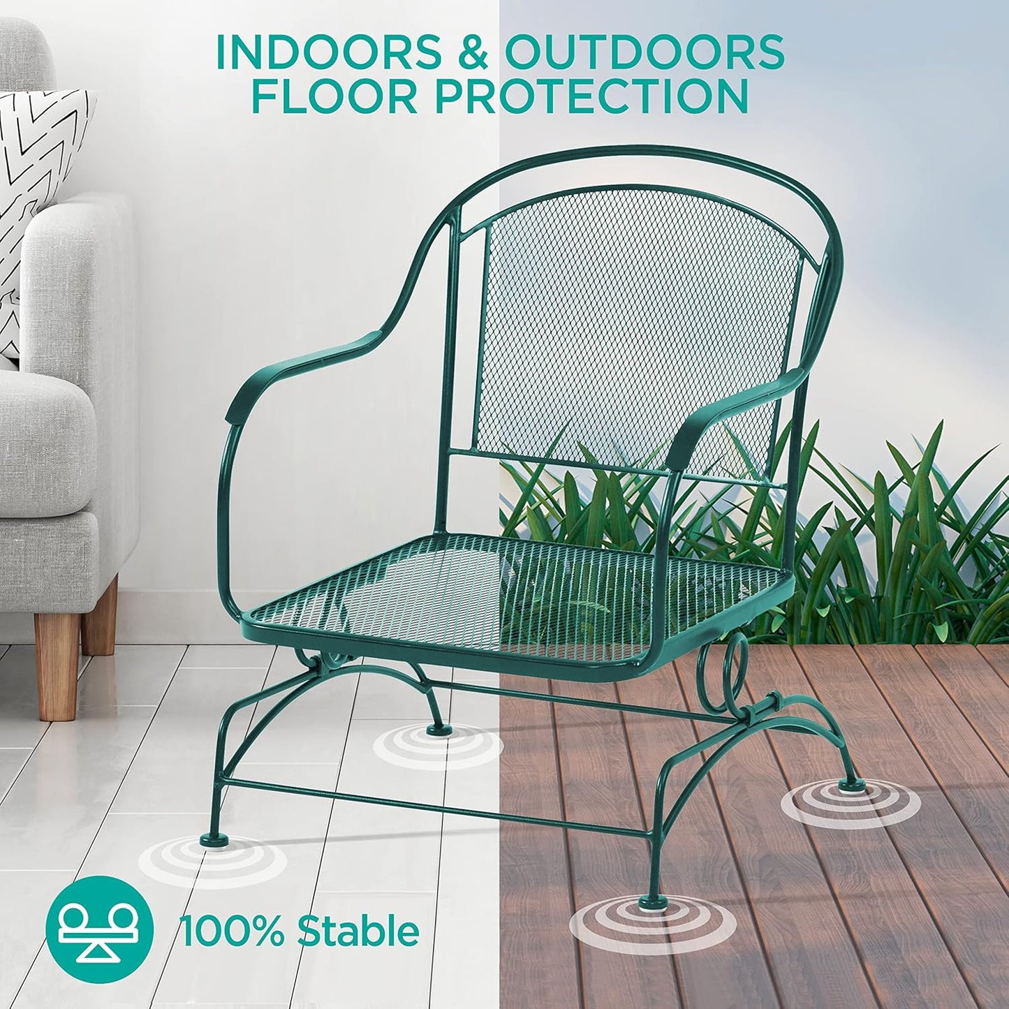 Wrought Iron Patio Furniture Feet Caps (24 Pack, White) - 1.5" Round Plastic Outdoor Chair Leg Caps, Patio Furniture Replacement Feet