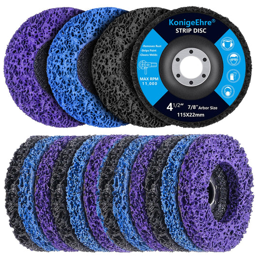 12 Pack 4-1/2" x 7/8" Strip Discs Stripping Wheel Fit Angle Grinder Clean and Remove Paint Coating Rust Welds Oxidation
