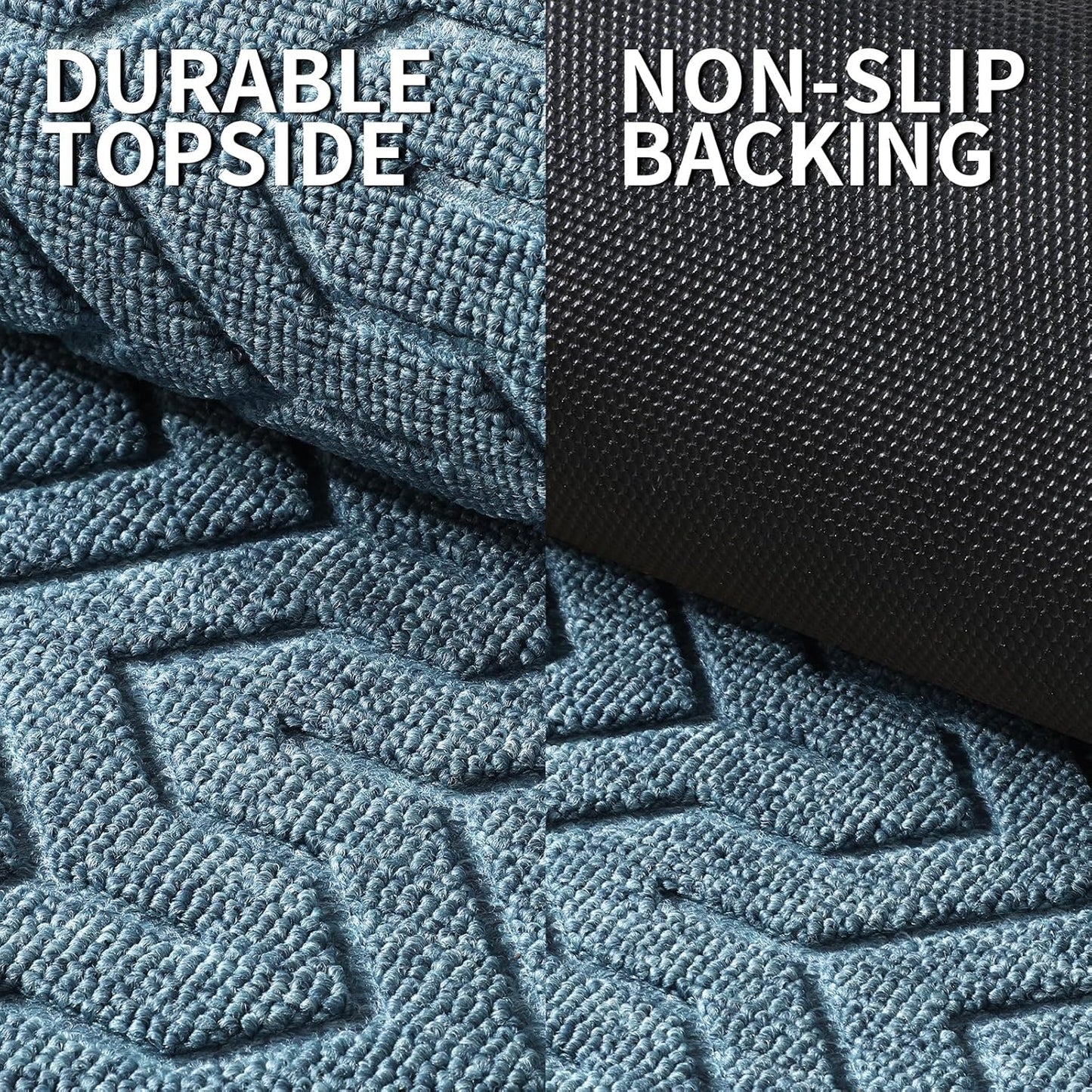 Yimobra Large Door Mat Outside Entrance 36x24, Waterproof Heavy Duty Outdoor Mats for Front Door, Non Slip Rubber Entry Mat for Garage Patio, Easy Clean, Mix Blue