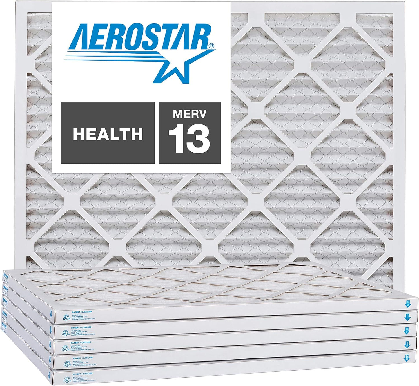 Aerostar 22x28x1 MERV 13, Pleated Air Filter, 22x28x1, Box of 6, Made in the USA