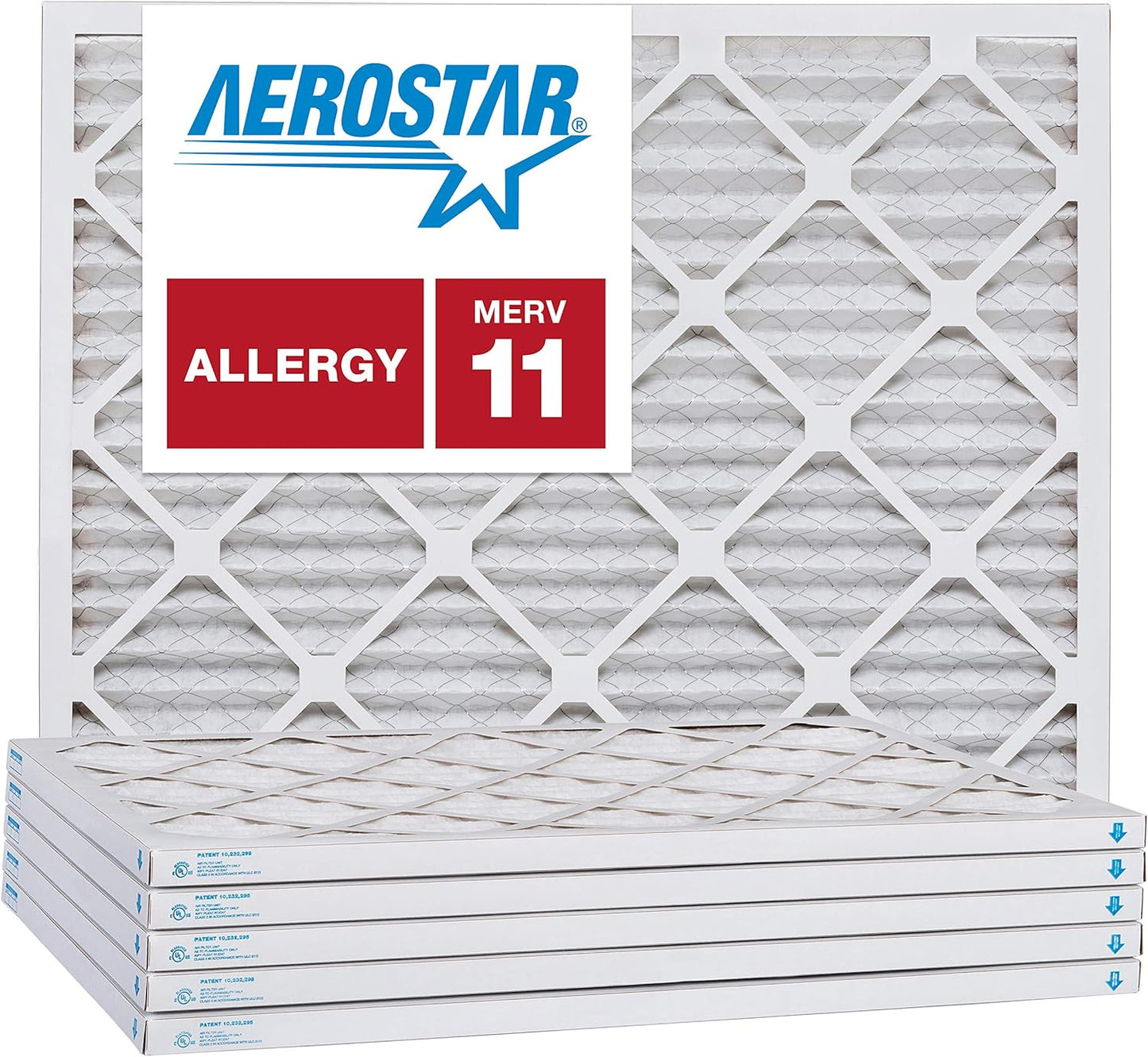 Aerostar 8x20x1 MERV 11, Pleated Air Filter, 8x20x1, Box of 6, Made in the USA