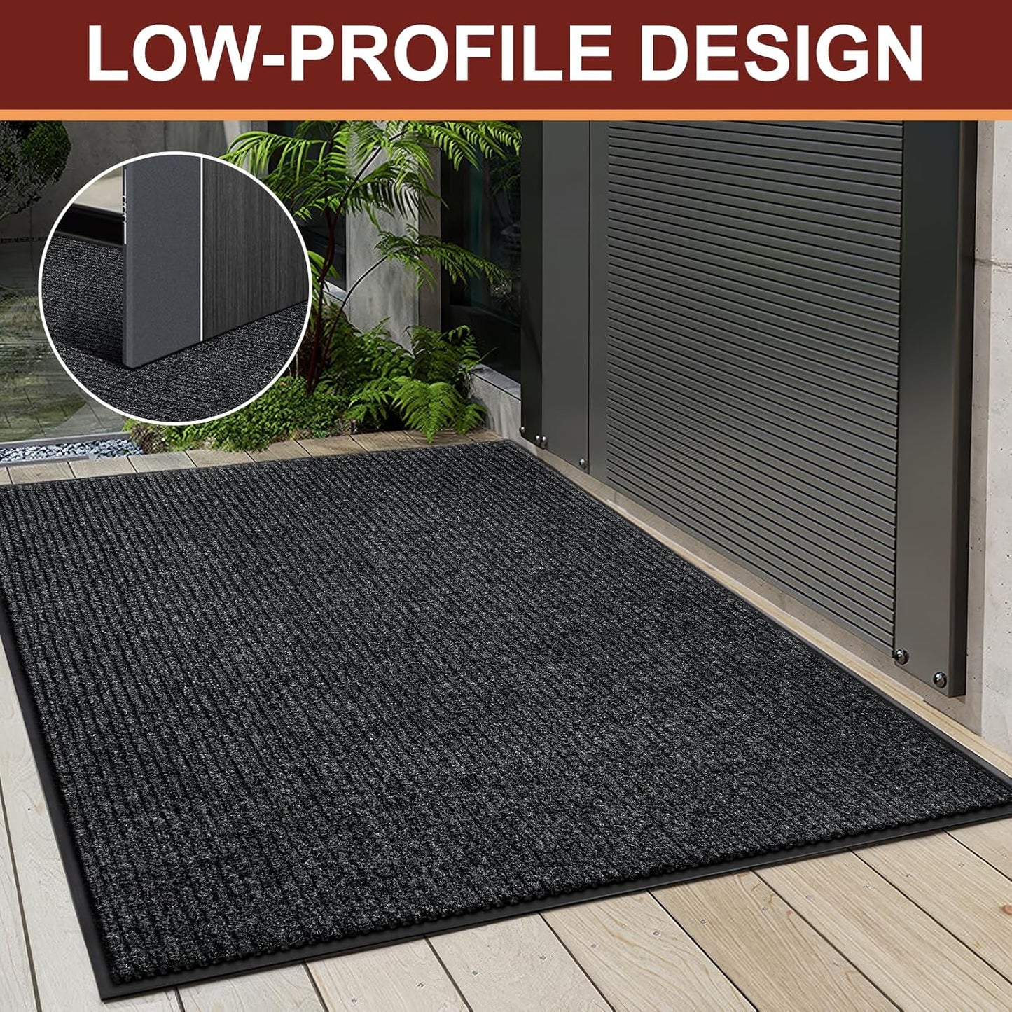Vicwe Indoor Outdoor Door Mat, 2'x4' Heavy Duty Front Door Mat, Non-Slip Washable Doormats Entrance Mats, Dirt Resistant and Absorbent Doormat, Commercial Outdoor Entrance Floor Mat for Home Office