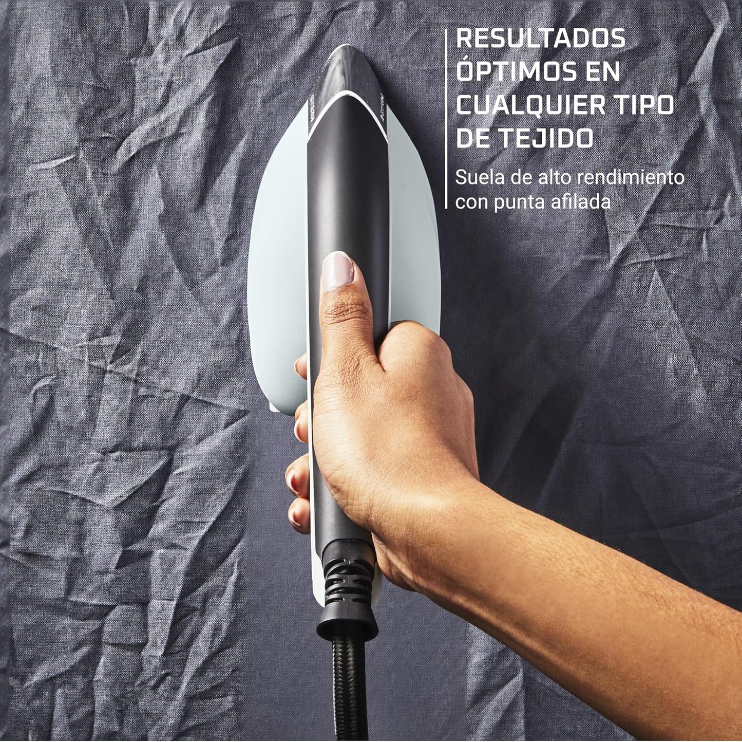 Rowenta 2-in-1 Duo Force Iron and Steamer for Clothes, 1700W Steam Iron, Stainless Steel Soleplate, Ultra-Lightweight, Detachable 13.5-oz Water Tank, Clothes Steamer, Anti-Drip, Black & Green, JR4030