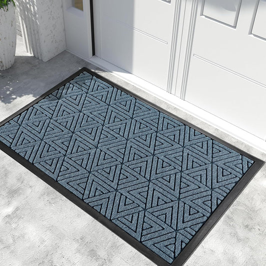 Yimobra Extra Large Door Mat 60x32, All-Weather Waterproof Non-Slip Welcome Matt Outdoor, Heavy Duty Non Slip Doormat for Entryway for Patio and Garage Indoor, Easy Clean, Mix Blue