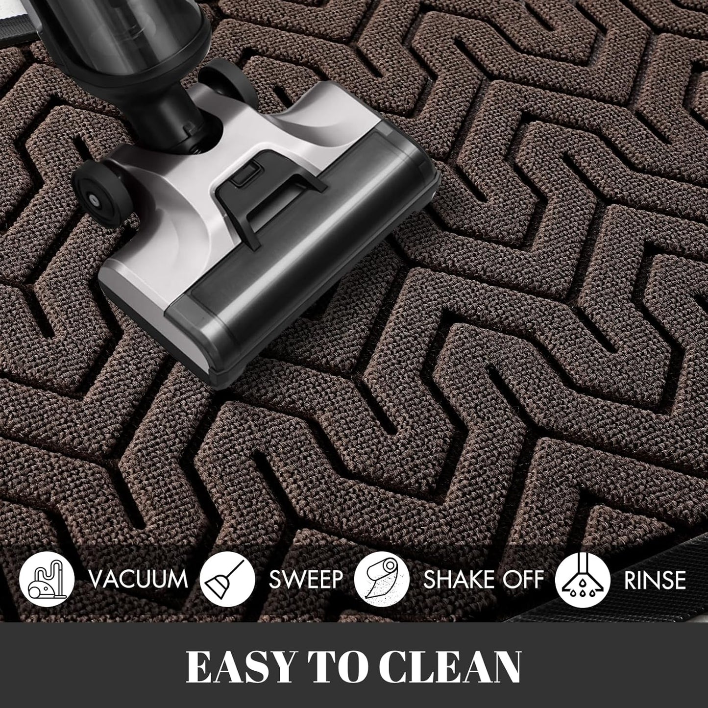 Yimobra Extra Large Door Mat Outside Entrance 60x32, Waterproof Heavy Duty Outdoor Mats for Front Door, Non Slip Rubber Entry Mat for Garage Patio, Easy Clean, Brown