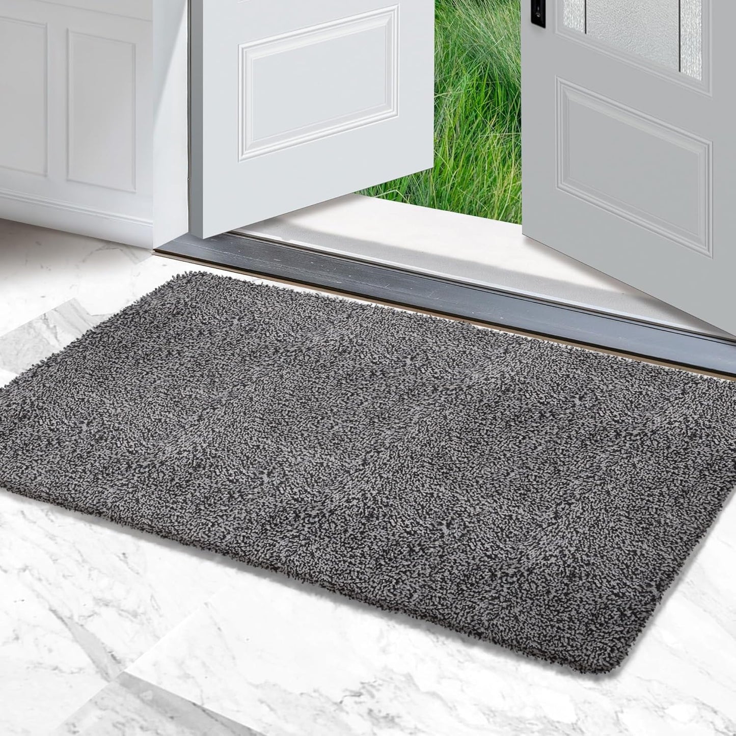 Premium Microfiber Indoor Door Mat – 32"x48" Washable Entry Mat, Non-Slip, Waterproof Backing, Super Absorbent, Low Profile Entryway Doormat for Indoor Entrance