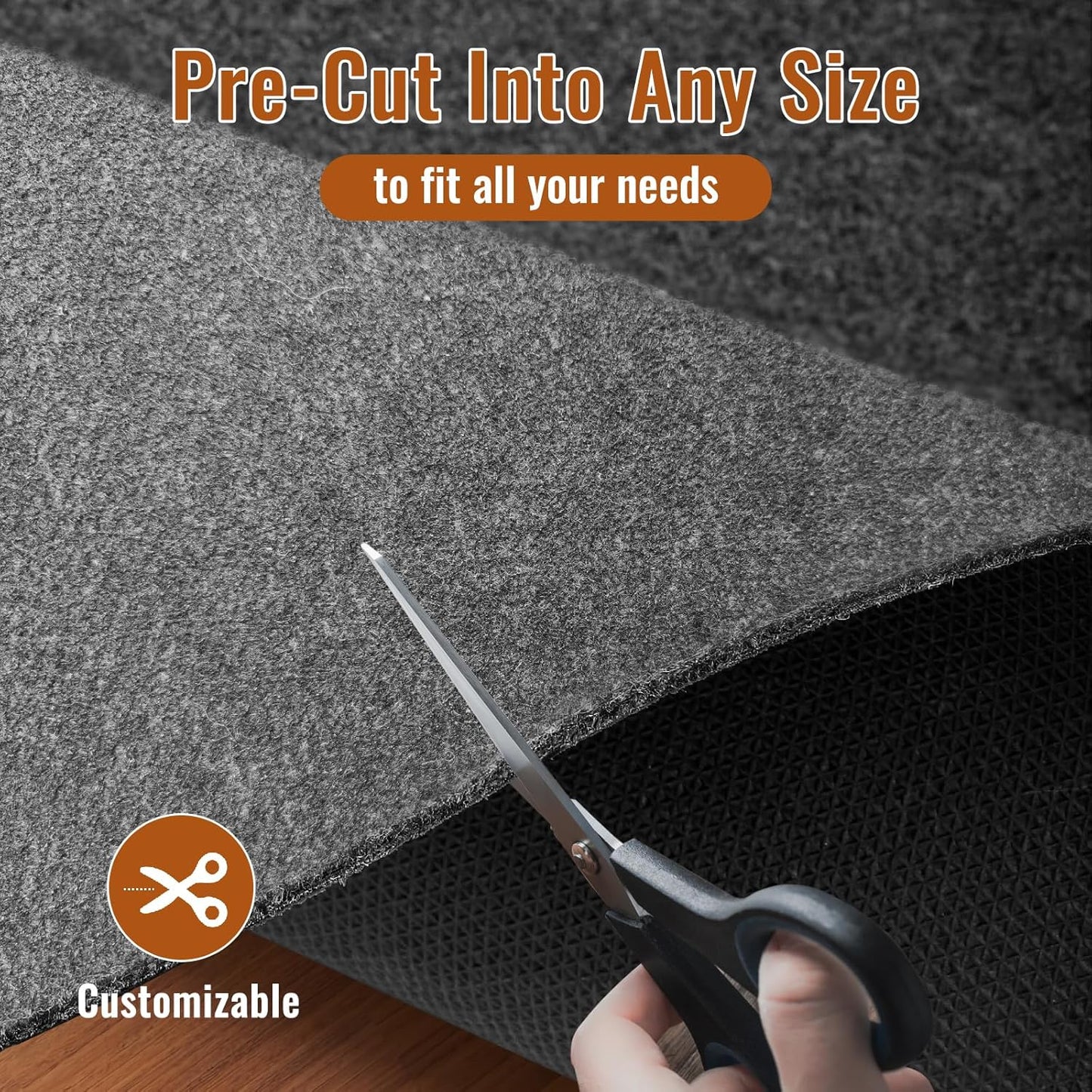 Felt Rug Pad, 9 x 12 Ft Rubber Non-Slip Rug Pad Gripper, Keep Rugs Secure and in Place, Extra Strong Under Carpet Mat Cushion - for All Floors