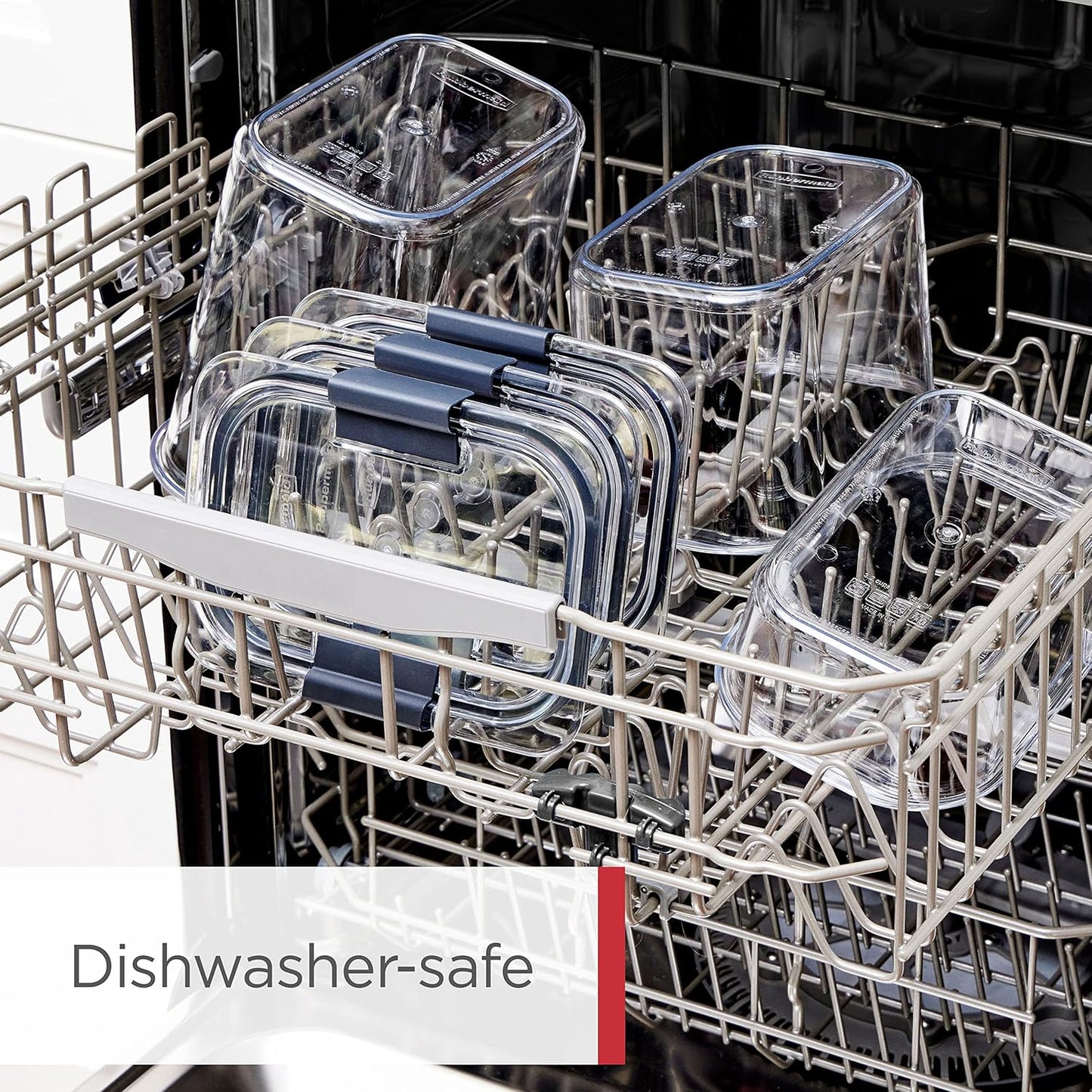 Rubbermaid Brilliance BPA-Free Food Storage Containers with Lids Airtight Kitchen and Pantry Organization Set Includes 3 Containers and Scoops Clear 16 cups