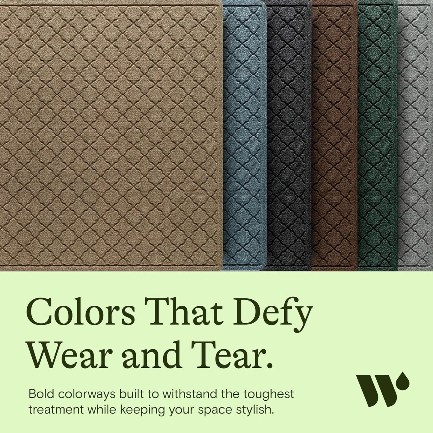 WaterHog Heavy Duty Doorway Mat, 4' x 6', Made in USA, Durable & Skid-Resistant Entryway Mat, Water-Trapping, Indoor/Outdoor Decorative Floor Covering, Cordova Collection, Charcoal